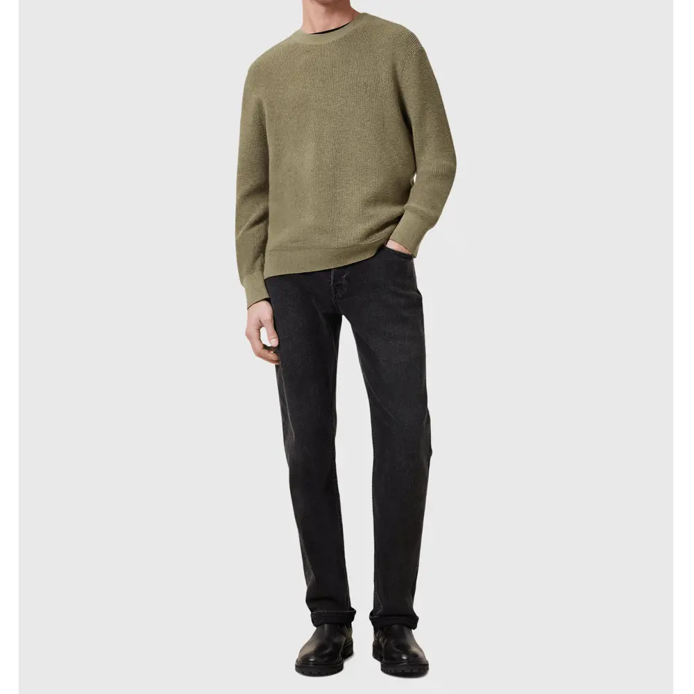 AllSaints Aspen Waffle Texture Crew Neck Jumper